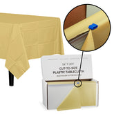 54 In. x 300 Ft. Cut To Size Light Yellow Plastic Table Rolls | 4 Pack